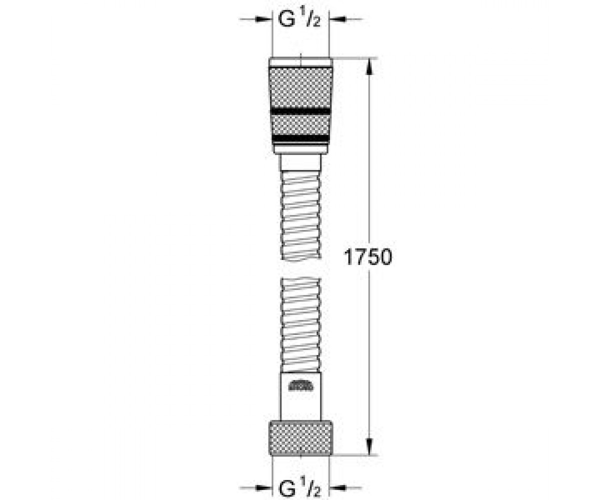 Шланг для душа 175 см  MOVARIO 28410000:Чертеж 