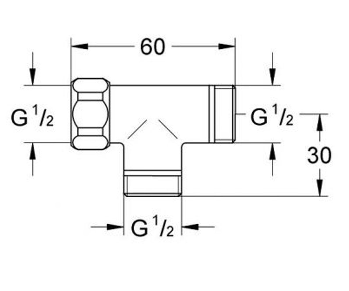 Переходник 1/2х1/2  RELEXA 28874000:Чертеж 