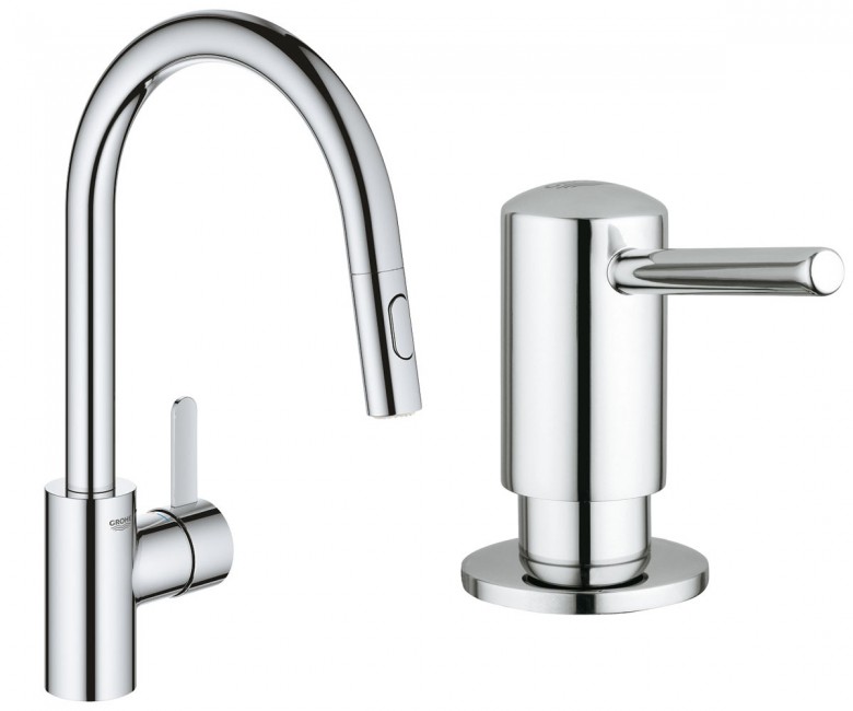 GROHE EUROSMART КОСМОПОЛІТЕН диспенсер змішувач з душовою лійкою 31481001 40536000 GROHE EUROSMART COSMOPOLITAN 31481001+40536000 31481001+40536000