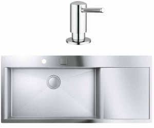 Мойка стальная + дозатор GROHE K-SERIES K 1000 31581SD0+40536000