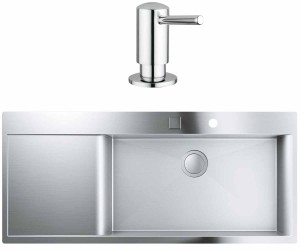 Стальная мойка с дозатором GROHE K-SERIES K 1000 31582SD0+40536000