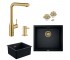 Набір для кухні Grohe K700U гранітна мийка 31653AP0 + зміш. 30270GN0 + дозатор 40535GN0 + зливний комплект 40997GN0, чорний граніт/матовий прохолодний 31653APGN