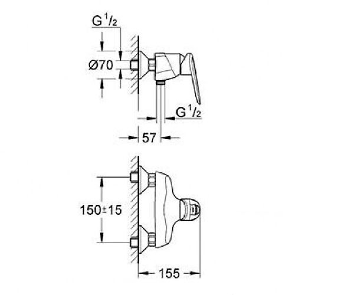 Смеситель для душа  TOUCH 32263000:Чертеж 