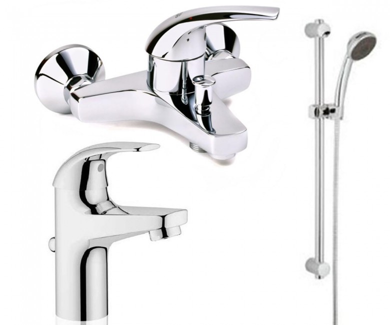 набір змішувачів для ванної GROHE BAU CURVE 32806000+23165000+2707700 32806000+23165000+2707700
