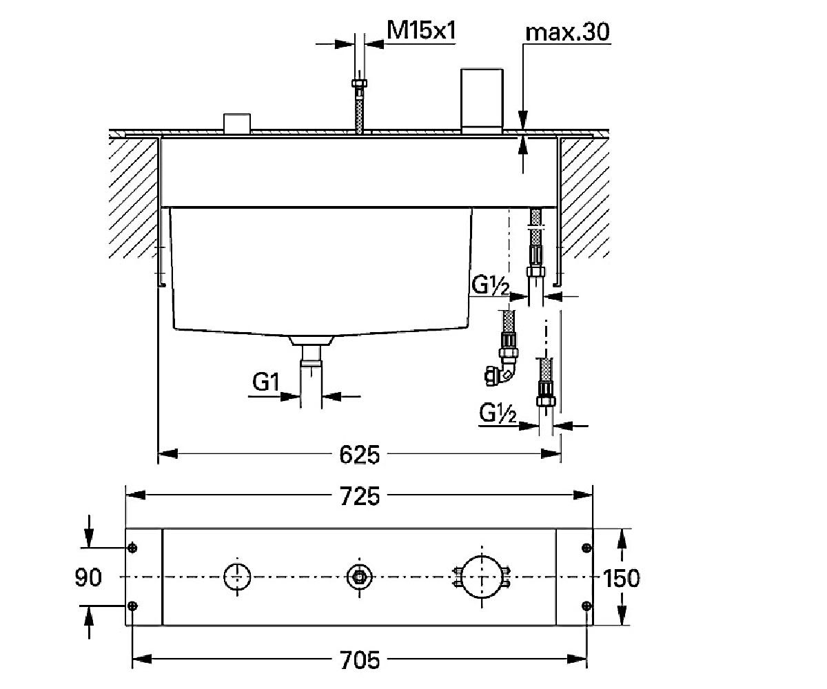 Скрытая часть  TENSO NON RAPIDO OHM 33342000:Чертеж 