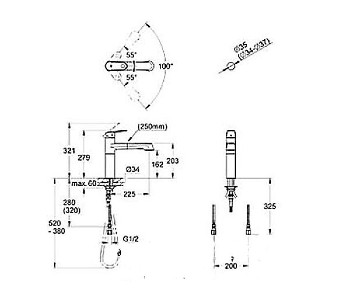 Кухонный смеситель  EUROPLUS 33972002:Чертеж 