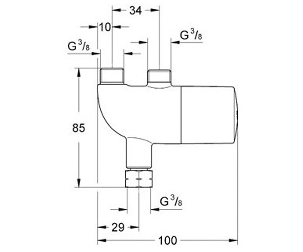 Термостат для раковины  GROHTHERM 34487000:Чертеж 