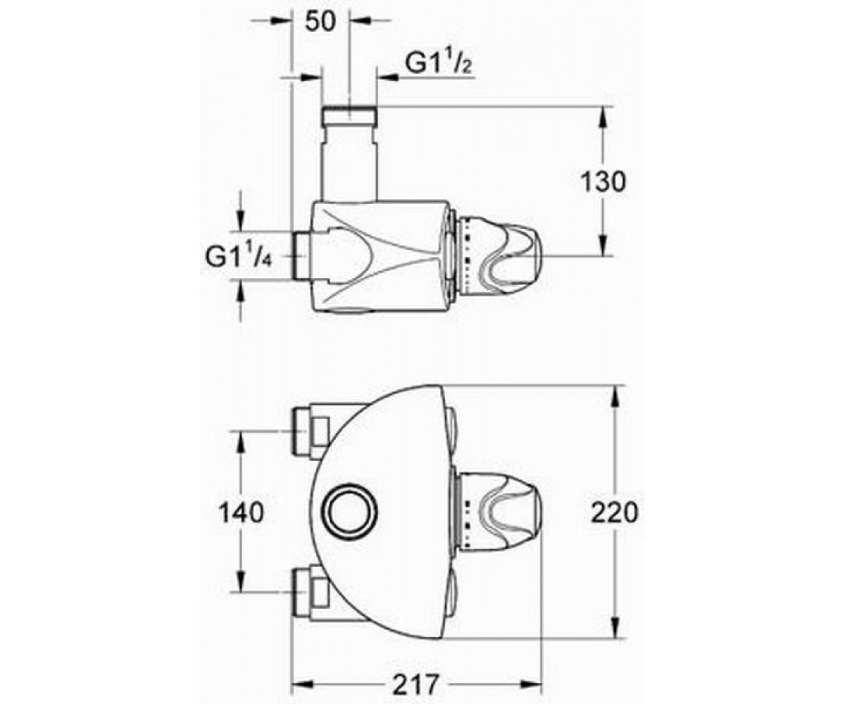 Термостат для душа  GROHTHERM 35085000:Чертеж 