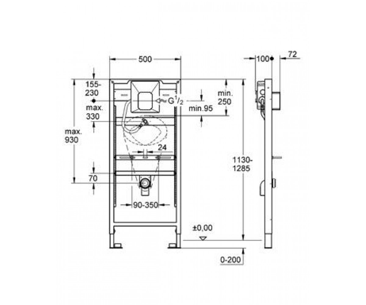 Инсталляция для писсуара  RAPID SL 38786001:Чертеж 