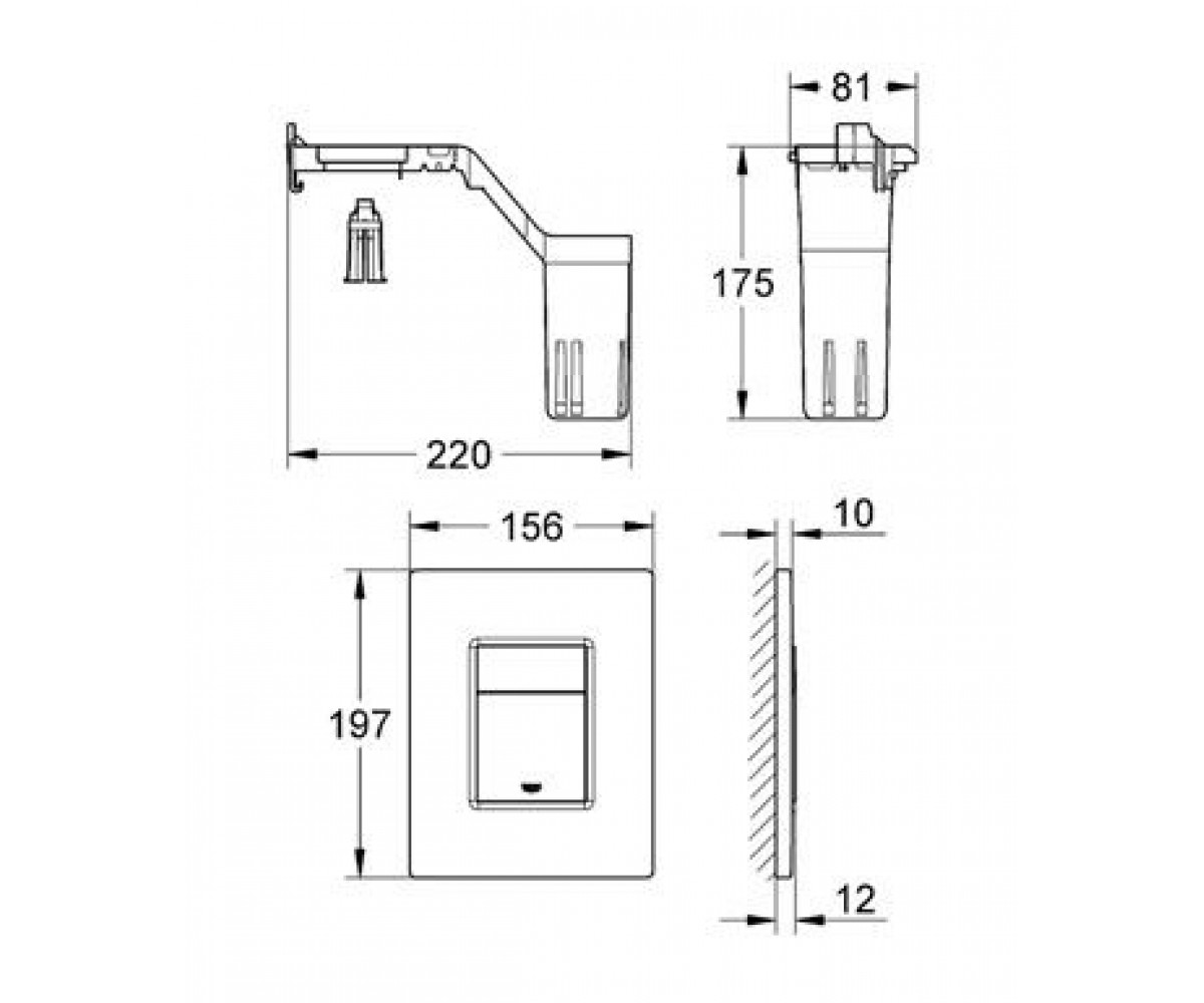 Клавиша смыва  SKATE COSMOPOLITAN SET FRESH 38805000:Чертеж 