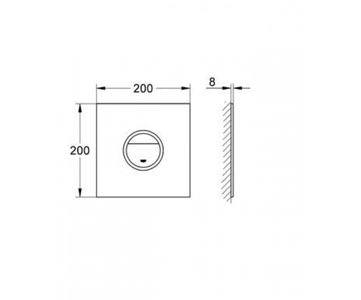 Клавиша  ONDUS DIGITECTURE LIGHT 38915KS0:Чертеж 