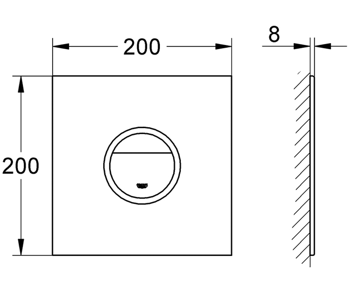 Клавиша  ONDUS DIGITECTURE LIGHT 38915LS0:Чертеж 