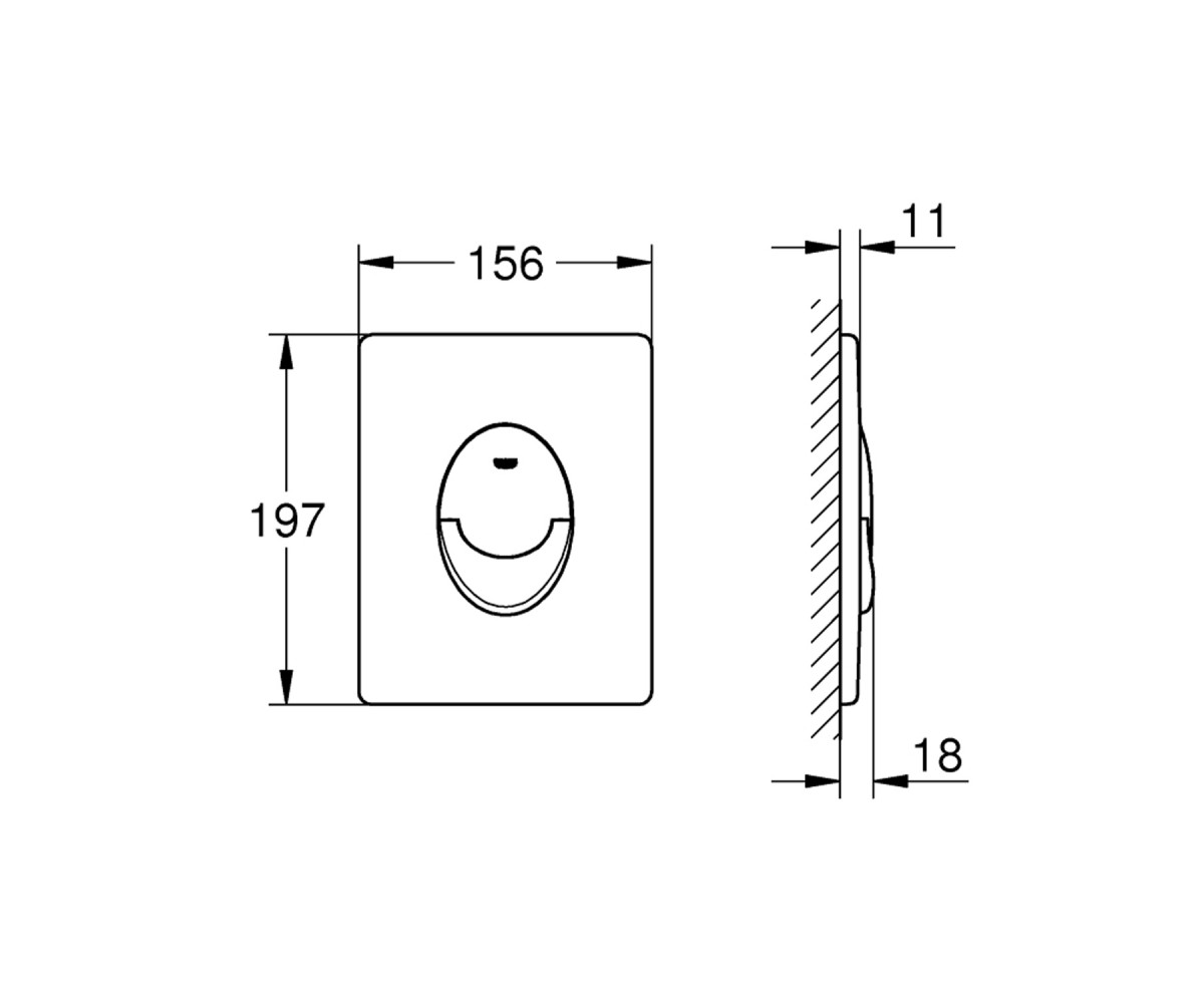 Панель змиву для унітаза Grohe Start 38964P00  START 38964P00:Чертеж 