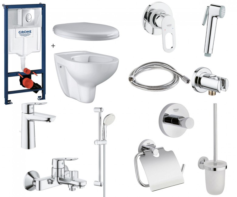 Набор для ванной 14 в 1 GROHE BAU CERAMIC 39427MB1 39427MB1