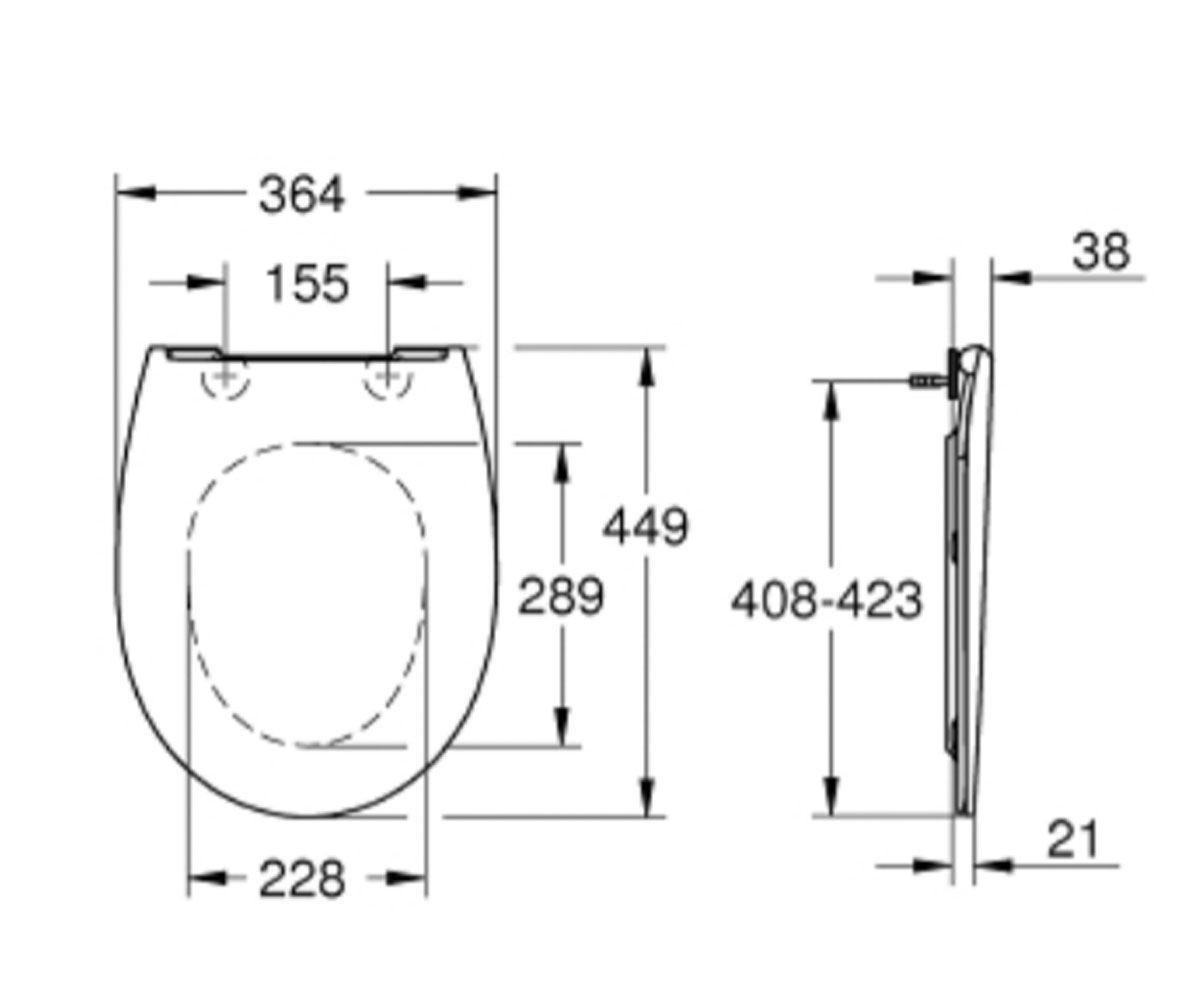 Сиденье с микролифтом  BAU CERAMIC 39923000:Чертеж 