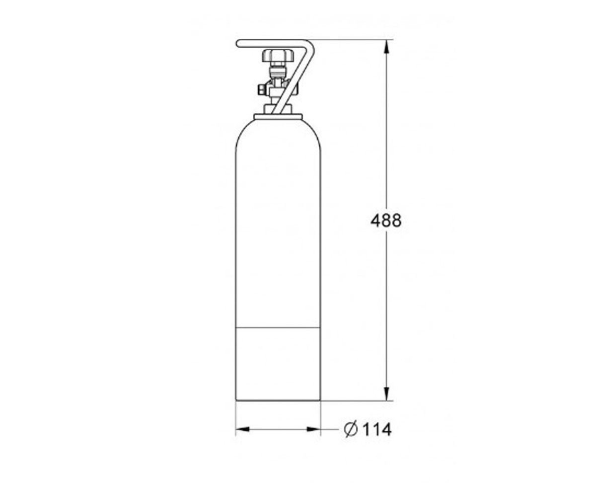 Баллон с углекислым газом  BLUE 40423000:Чертеж 