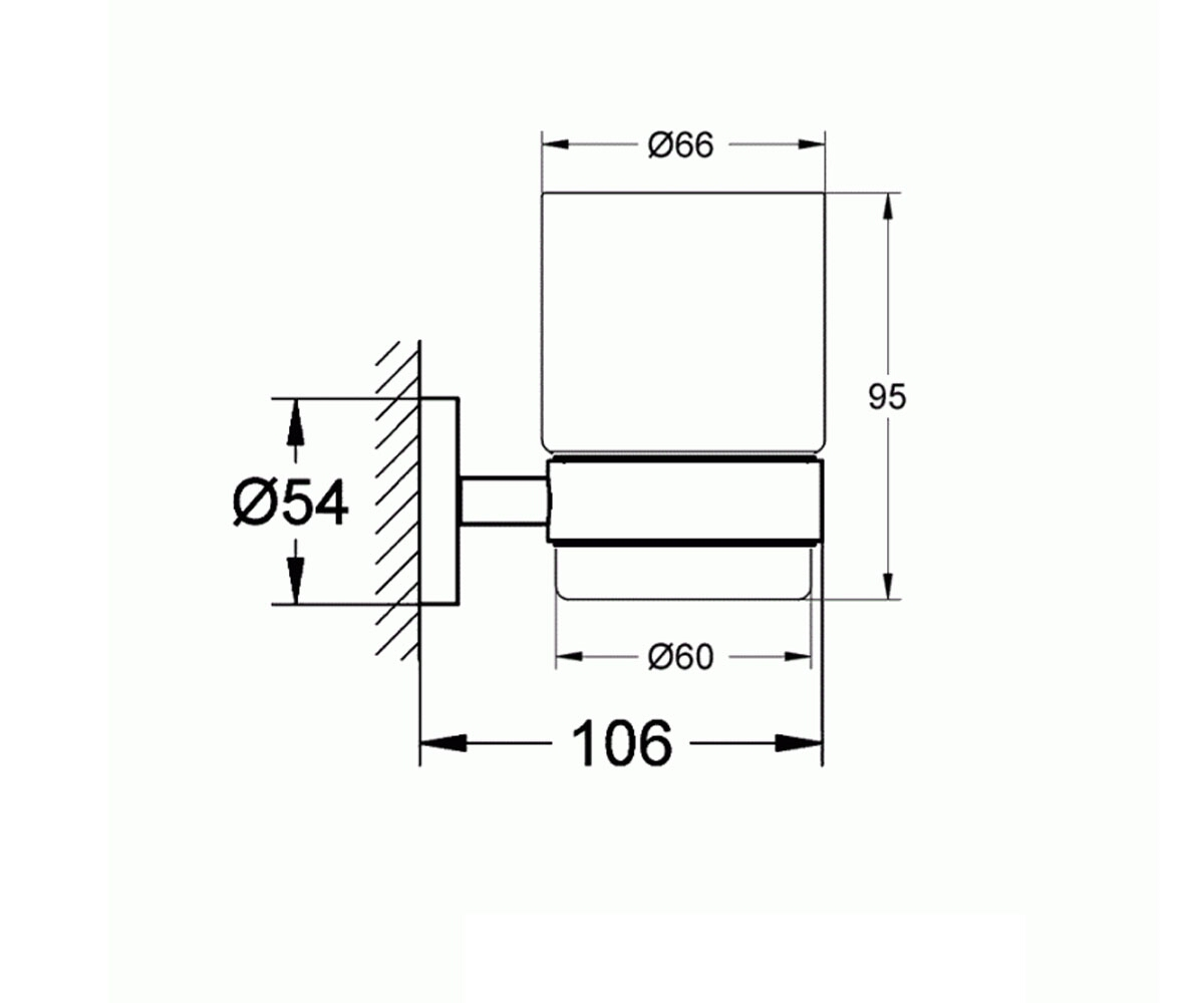 Стакан с держателем  ESSENTIALS 40447DC1:Чертеж 