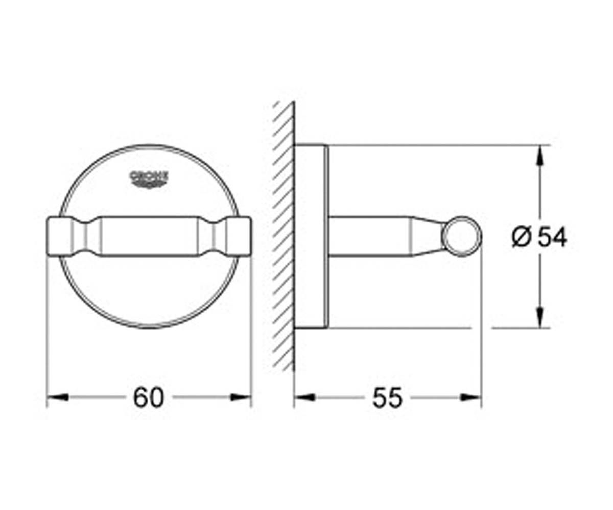 Крючок  BAU COSMOPOLITAN 40461000:Чертеж 