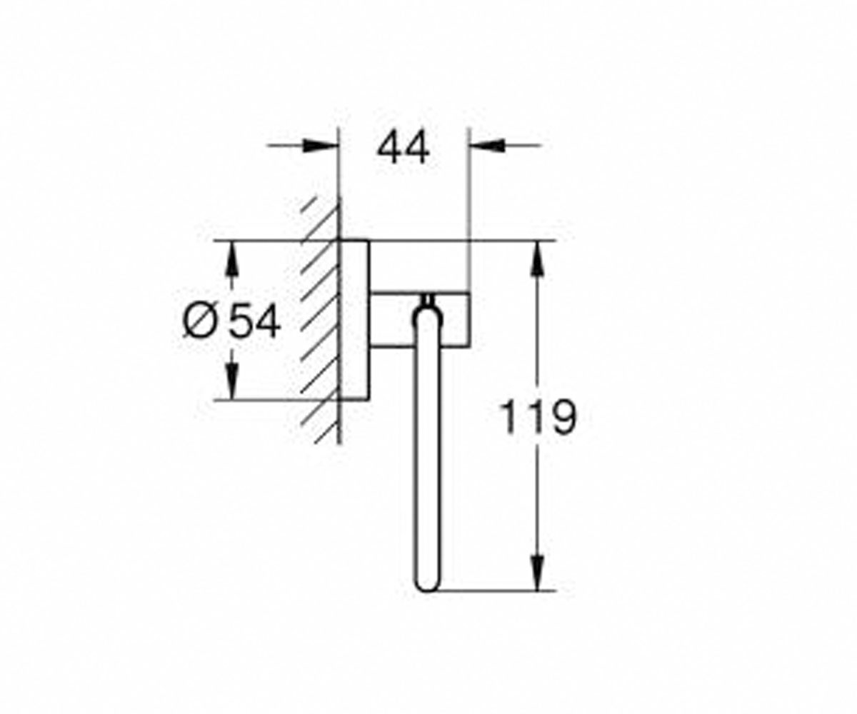 Бумагодержатель открытый  ESSENTIALS 40689A01:Чертеж 