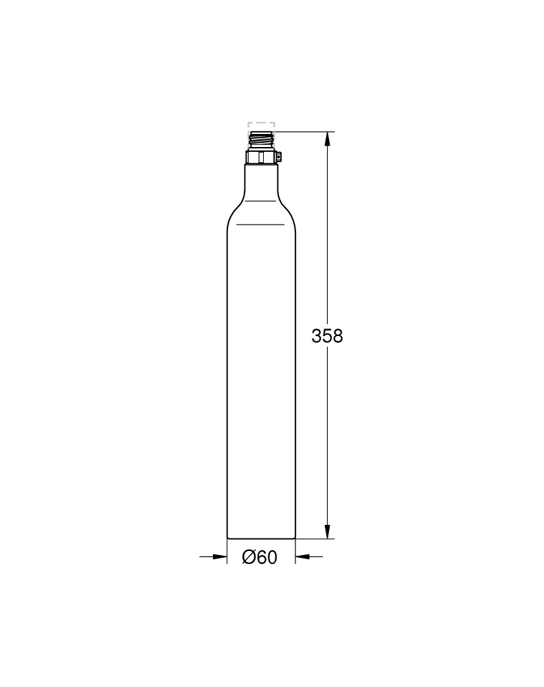 Баллон с углекислым газом CO2  BLUE 40920000:Чертеж 