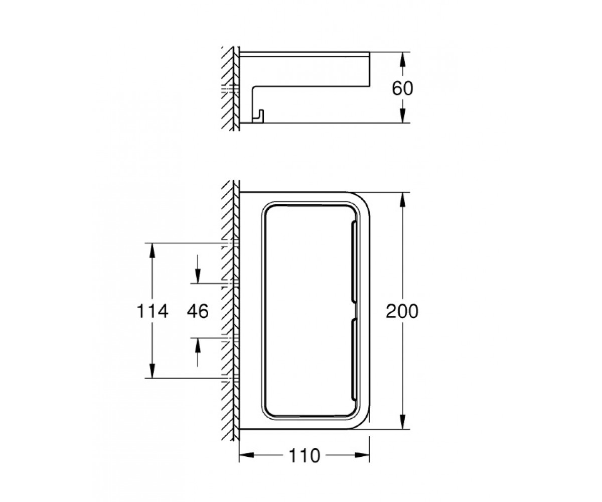 Настенная полочка  START CUBE QUICKFIX 411072430:Чертеж 