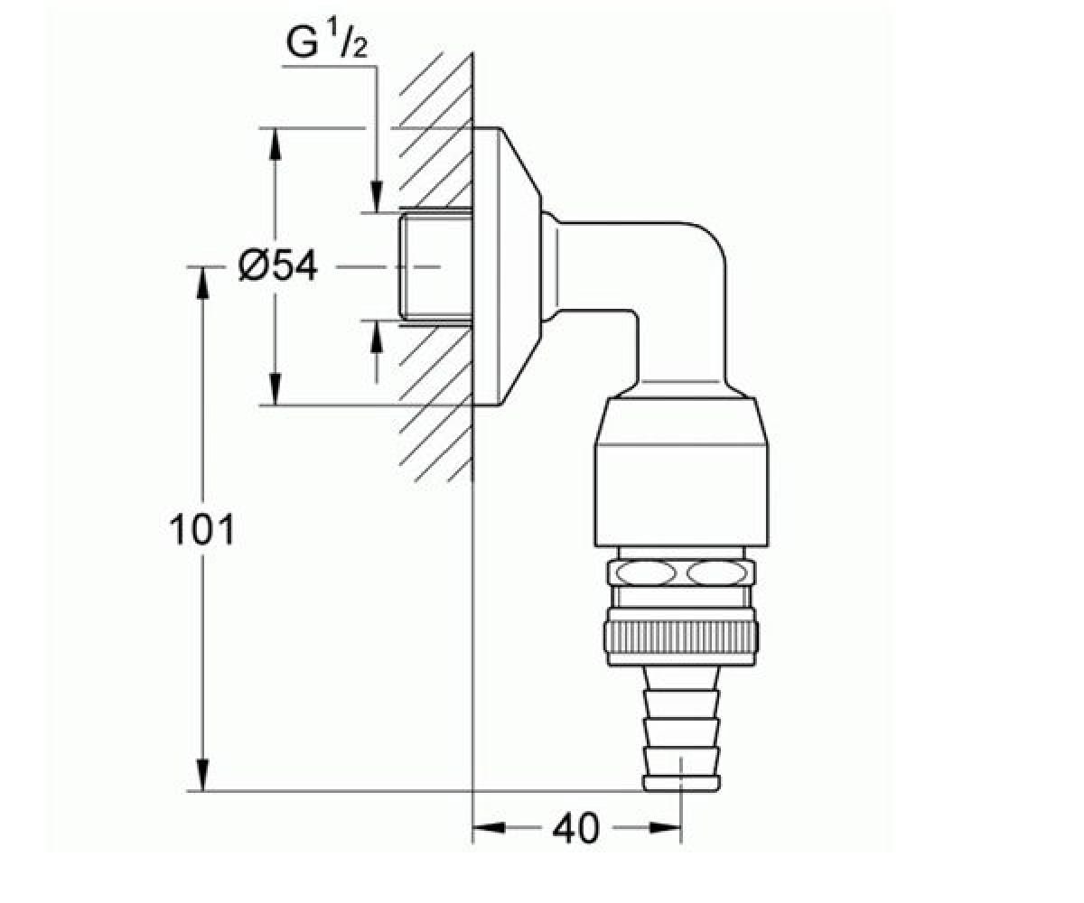 Переходник  OUTLET ELBOW 41126000:Чертеж 