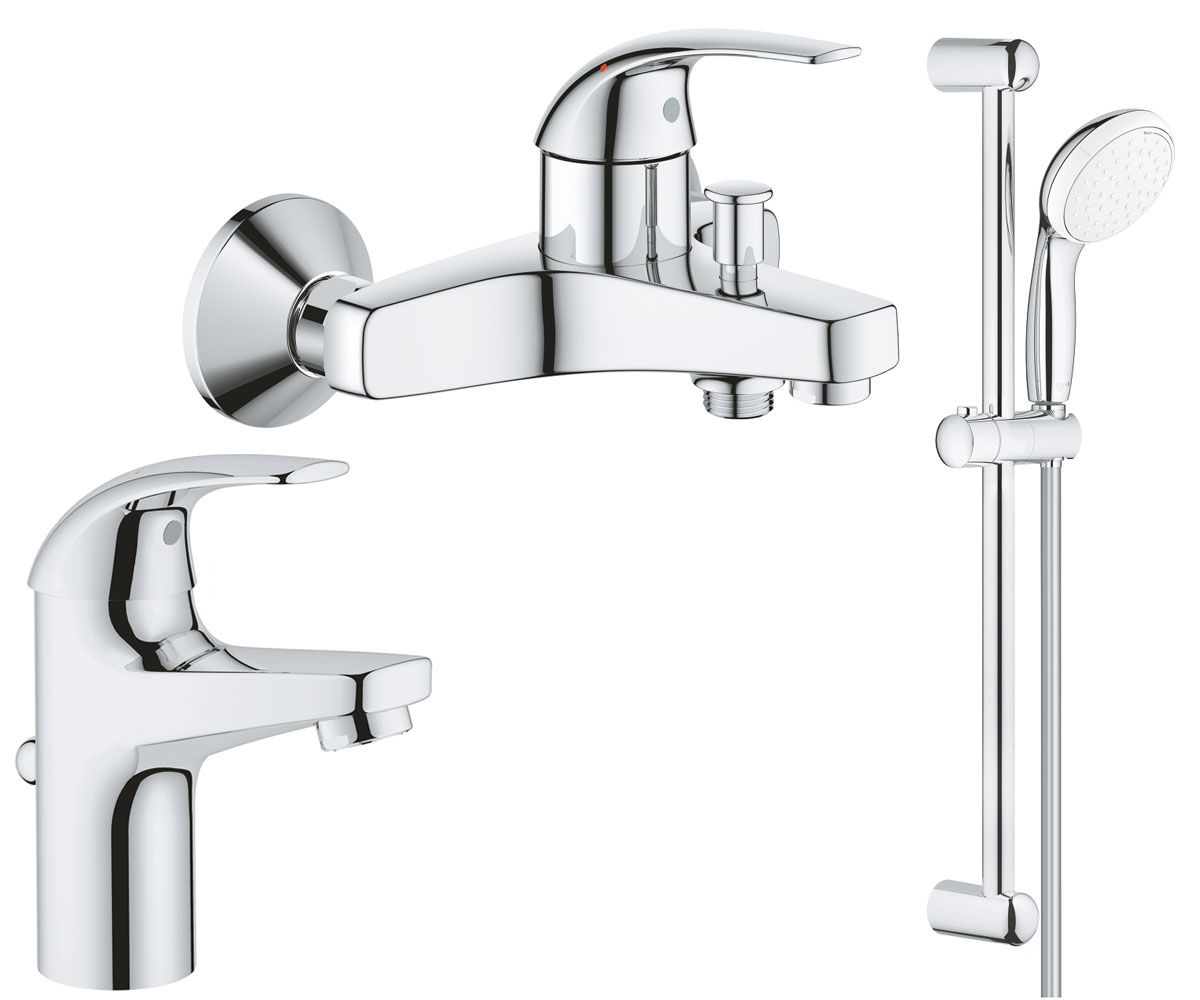Набір змішувачів 3 в 1 GROHE BAU CURVE UA122217S0 UA122217S0
