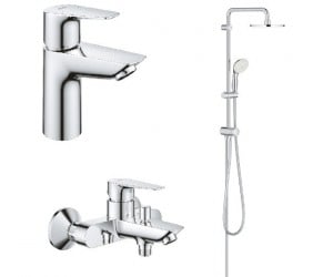 Набір змішувачів для ванної кімнати 3-в-1 GROHE BAU EDGE NEW UA12336TS