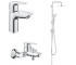 Набір змішувачів для ванної кімнати 3-в-1 GROHE BAU EDGE NEW UA12336TS UA12336TS