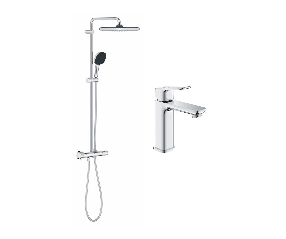 Комплект для ванної кімнати Grohe QuickFix Vitalio Comfort Cube 2 в 1 з підігрівачем для раковини з кубиками (UA203101TM) GROHE  UA203101TM UA203101TM