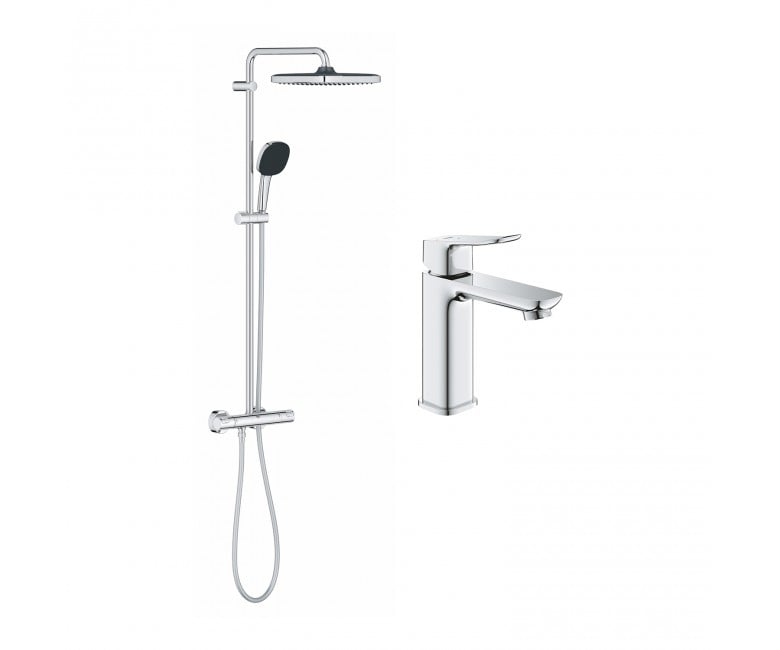 Комплект для ванної кімнати Grohe QuickFix Vitalio Comfort Cube 2 в 1 з підігрівачем для раковини з кубиками (UA203101TM) GROHE  UA203101TM UA203101TM