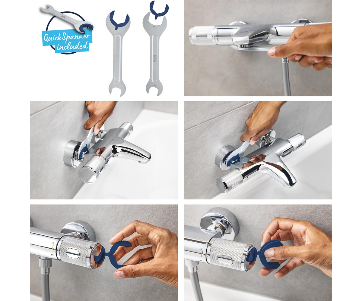 Набір змішувачів 2 в 1 для ванної кімнати Grohe QuickFix Vitalio Comfort Cube зі змішувачем для раковини Dice (UA203101TM)  UA20