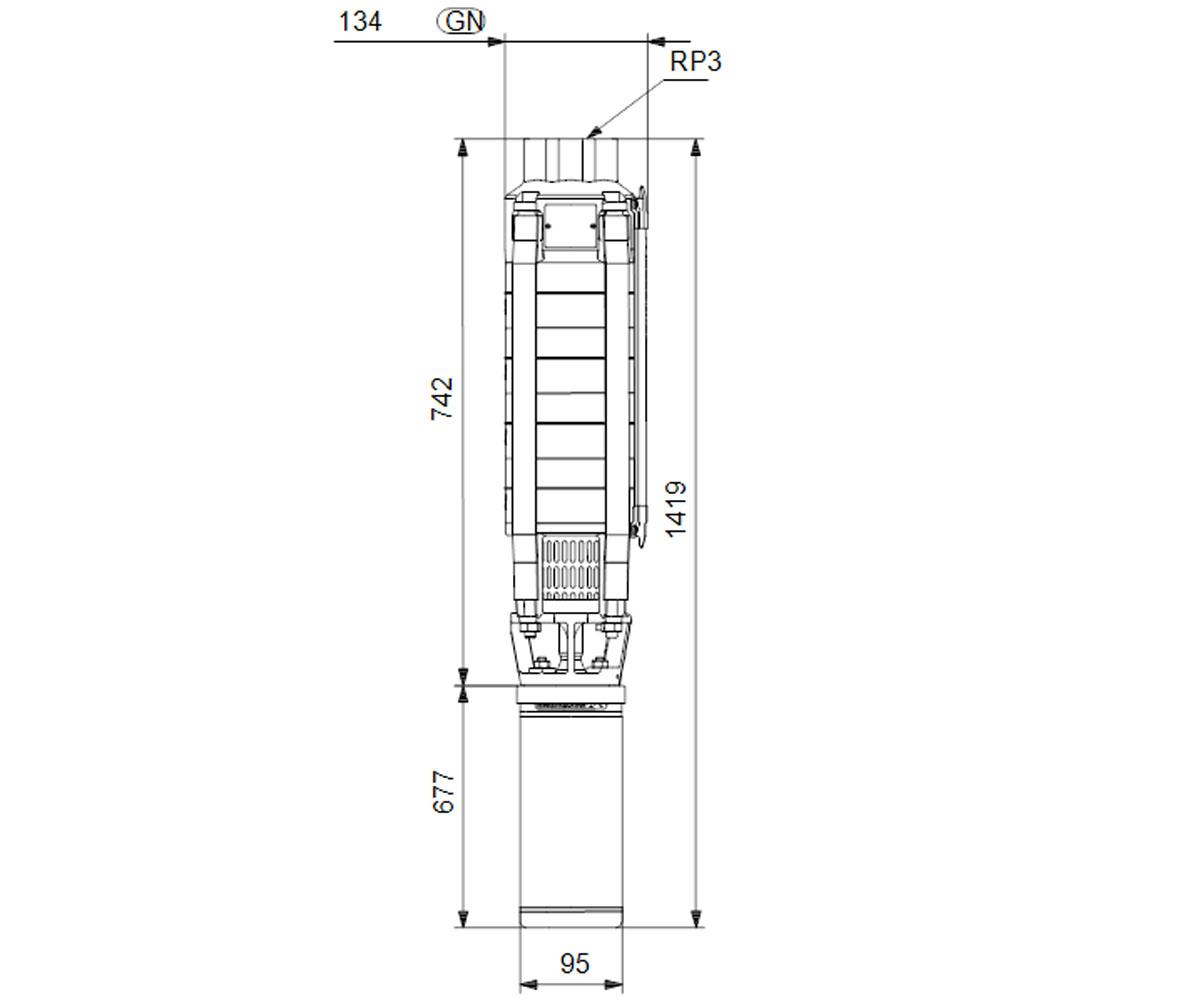 Погружной скважинный насос  13C01905:Чертеж 