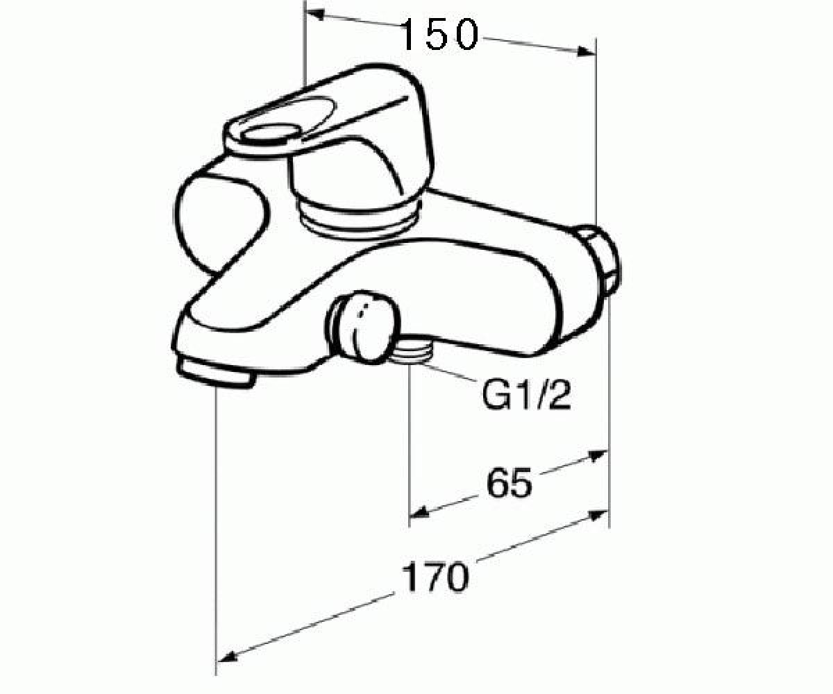 Смеситель для ванны  NORDIC 41112123:Чертеж 