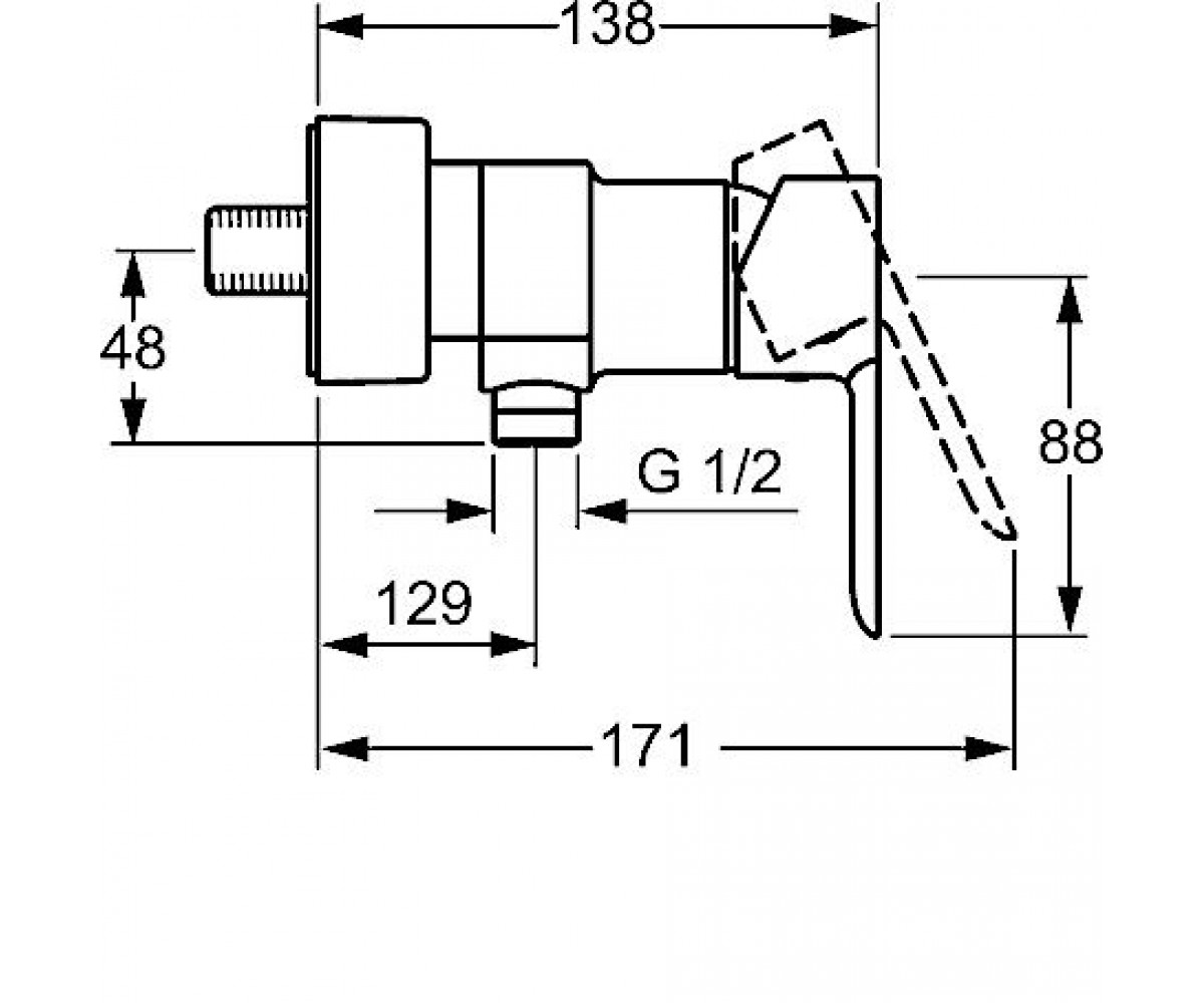 Смеситель для душа  LIGNA 06670103:Чертеж 