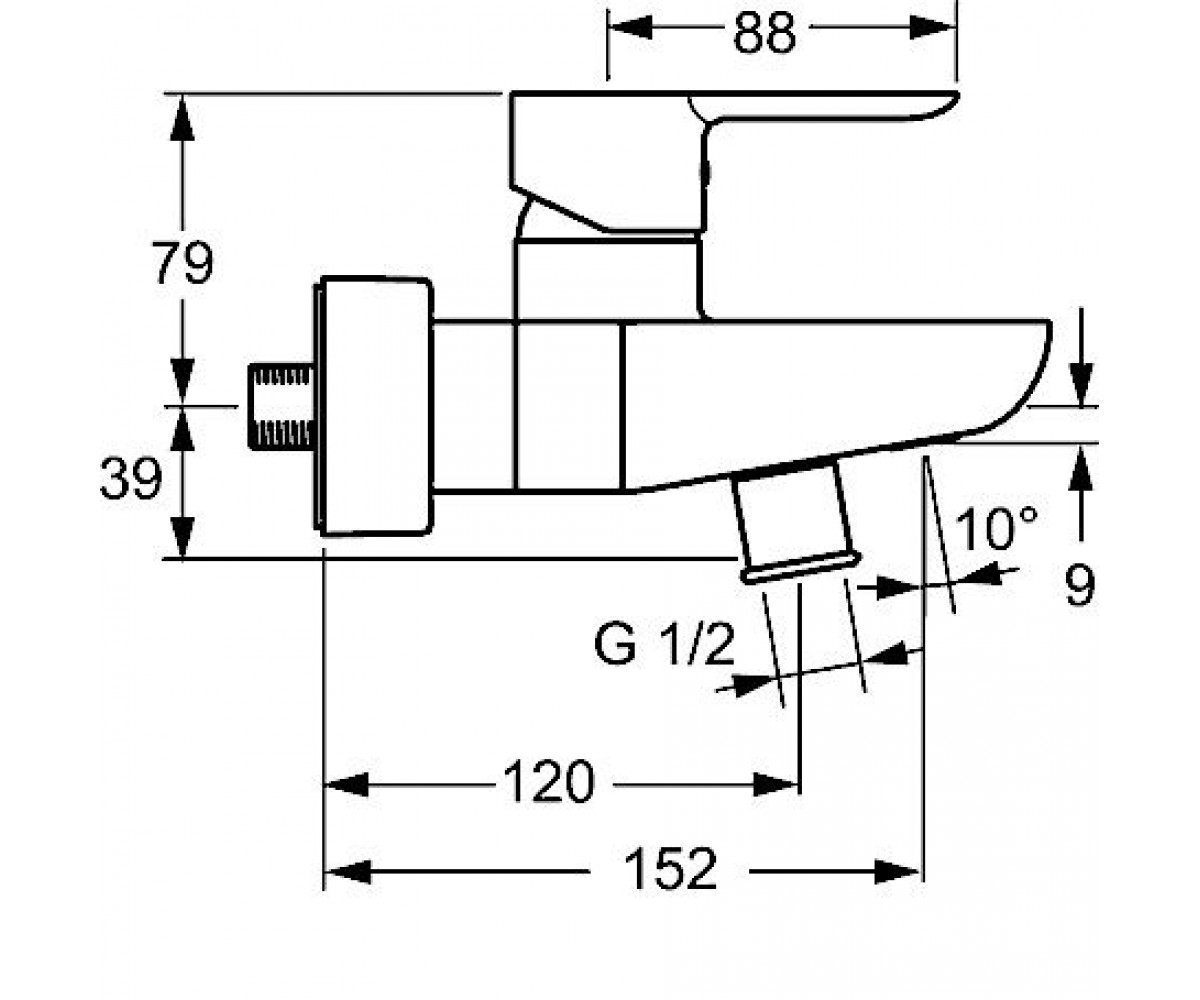 Смеситель для ванны  LIGNA 06742103:Чертеж 