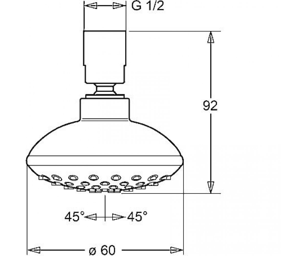 Душевая головка  BASICJET 44640100:Чертеж 