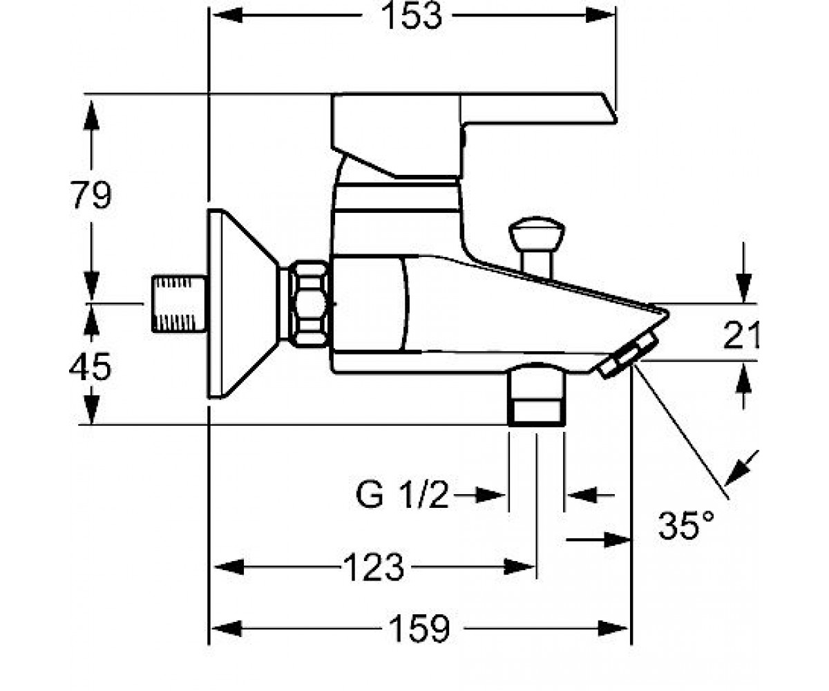 Смеситель для ванны  PINTO 45112103:Чертеж 