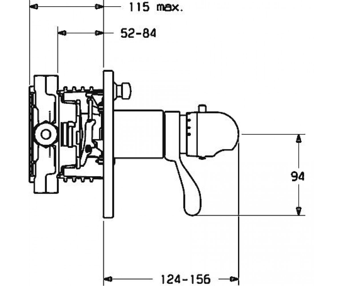 Смеситель для душа  VAROX TEMPRA 48623045:Чертеж 