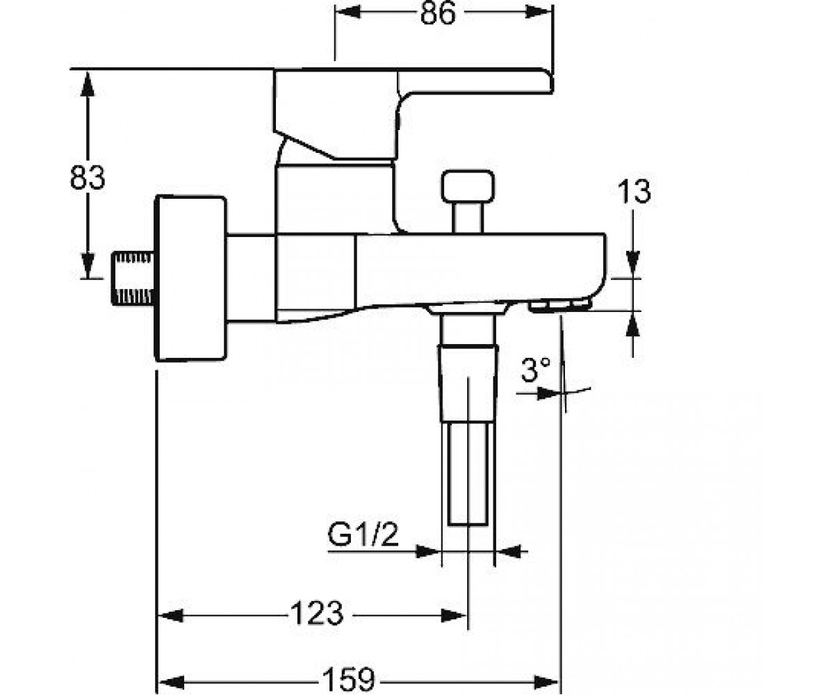 Смеситель для ванны  FORM 49742103:Чертеж 