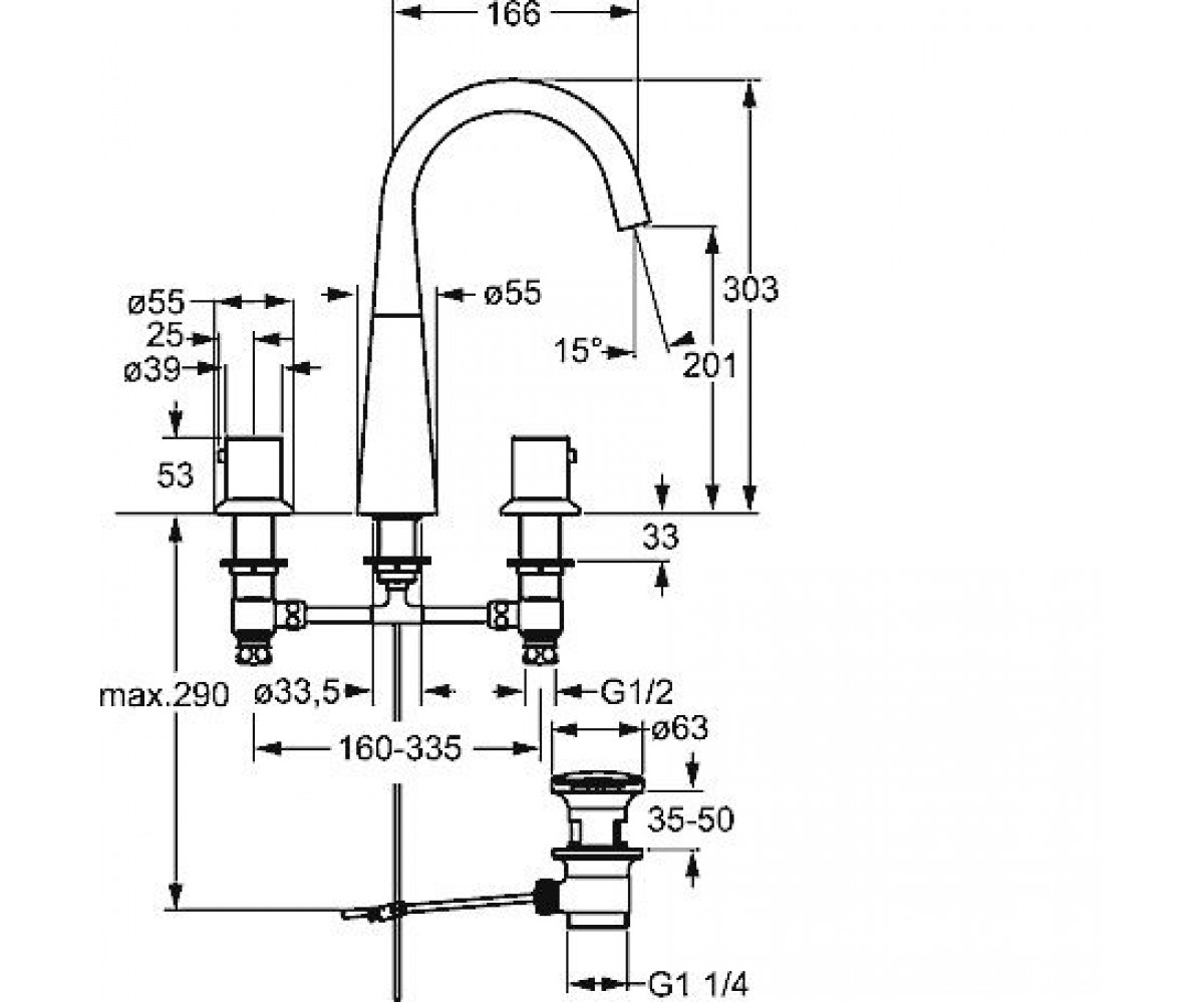 Смеситель для умывальника  DESIGNO 51052177:Чертеж 