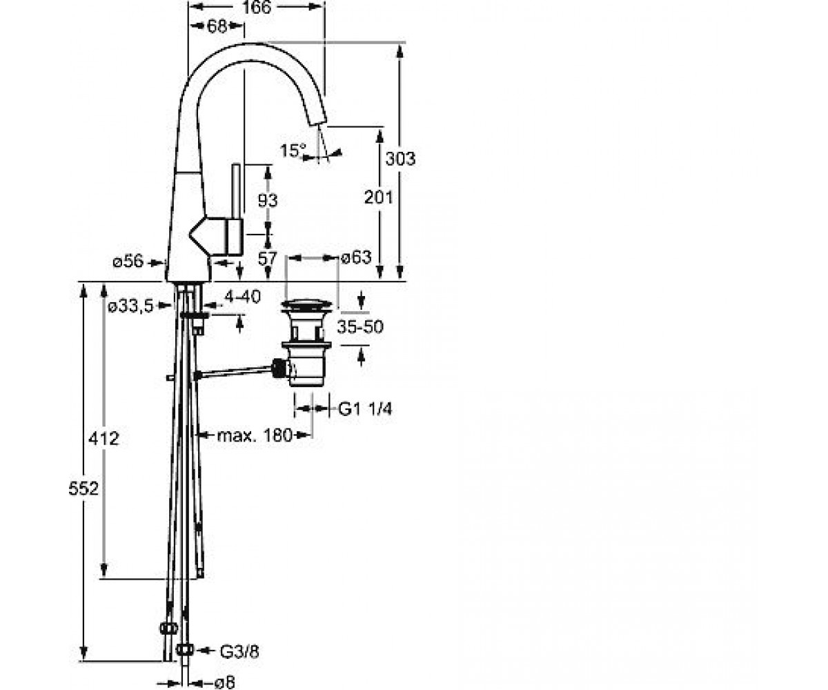 Смеситель для умывальника  DESIGNO 51211173:Чертеж 