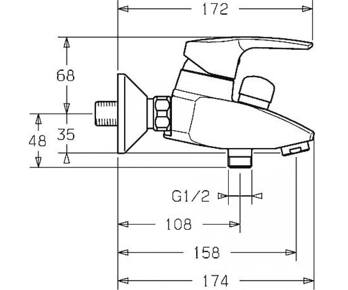 Смеситель для ванны  POLO 51442173:Чертеж 