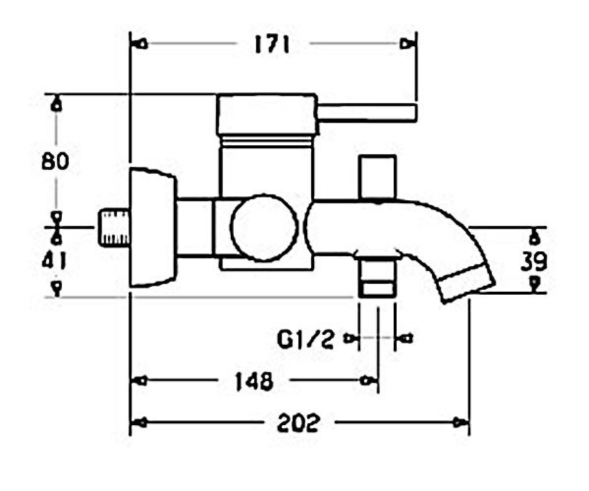 Смеситель для ванны  DESIGNO 51852101:Чертеж 