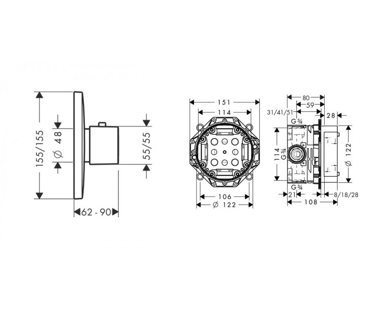 Скрытая часть  SHOWER SELECT 15770400+01800180:Чертеж 