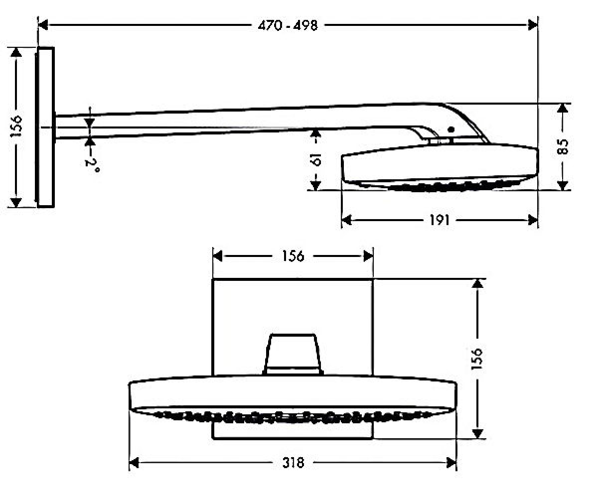 Душ  RAINDANCE SELECT 26468000:Чертеж 