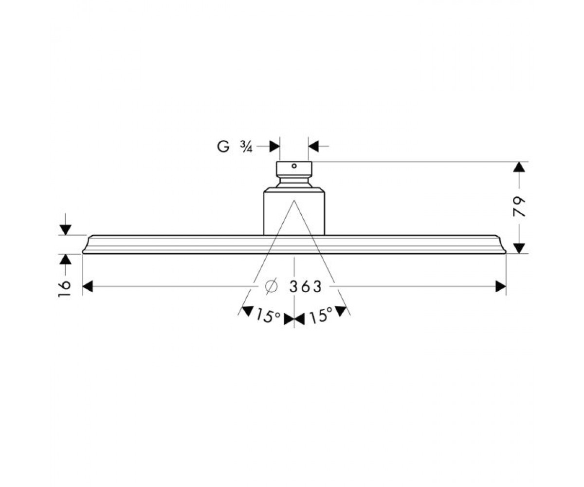 Душевая головка 350 мм  RAINDANCE 28435000:Чертеж 