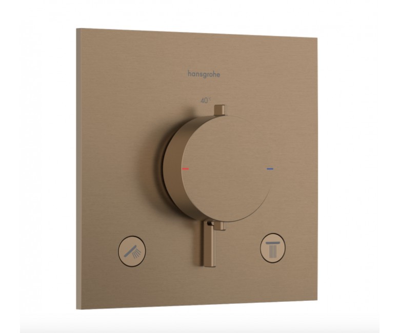 Терморегулятор ECOSTAT COMFORT E на 2 спойлери, ПМ, полірована бронза HANSGROHE  33711140 33711140