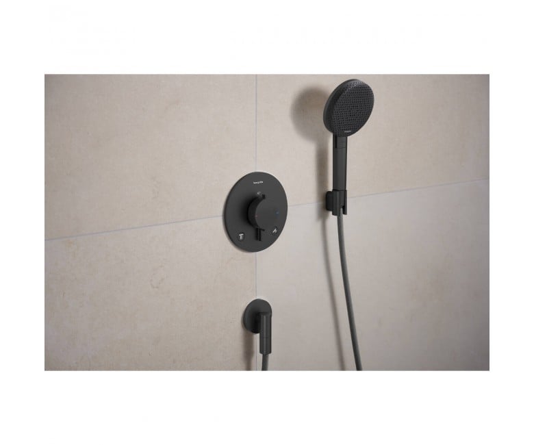 Терморегулятор ECOSTAT COMFORT S на 2 спойлери, PM, полірований чорний хром HANSGROHE  33715340 33715340