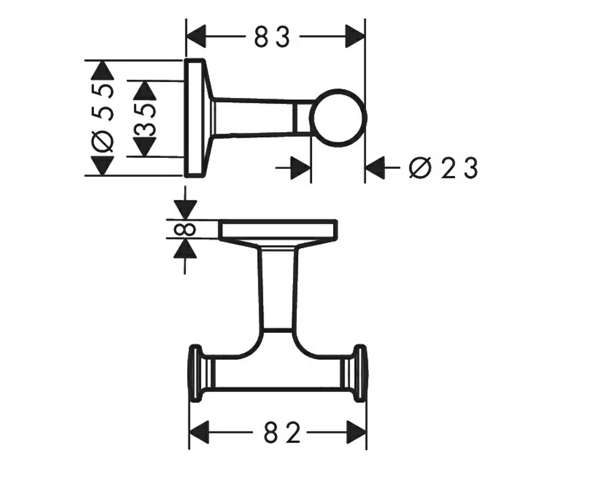 Крючок двойной  UNIVERSAL CIRCULAR 42812000:Чертеж 